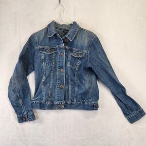 GAP Stretch Denim Jacket Women's Medium Blue‎ Jean Classic Trucker Style